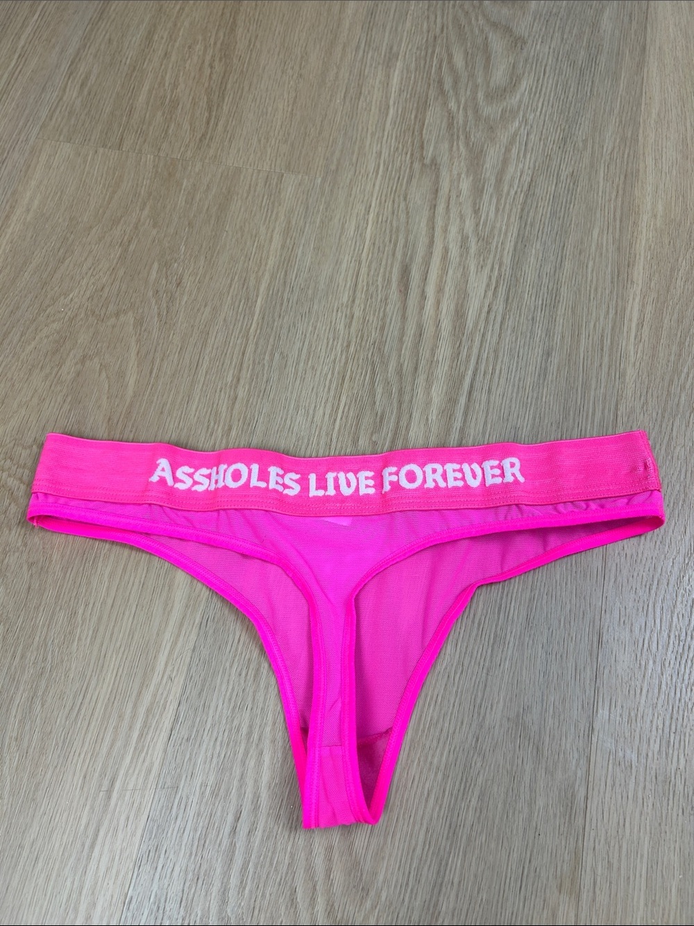 Assholes Live Forever Logo Waist Mesh Thong Panty XL - Picture 3 of 3